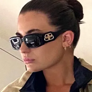Wholesale Replica Designer Balenciaga Women Double B Thick Frame Sunglasses