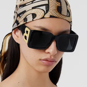 Wholesale Replica Designer Burberry Women Fashion Square Large Frame Hollow Personality Sunglasses