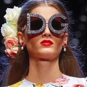Wholesale Replica Designer Dolce & Gabbana Women Large Frame Letter Sunglasses