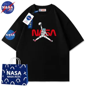 Replica Designer NASA Casual Men Cartoon Print Short-Sleeved T-Shirt